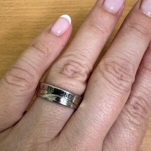 Liberty Silver Ring With Inscription - United States Of America Sz 8.5